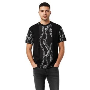 Versace Jeans Couture Black Mens Graphic Chain Print T-Shirt